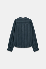 РУБАШКА В ПОЛОСКУ С ЗАСТЕЖКОЙ-КЛЕВАНТ ZW COLLECTION — ZARA