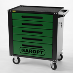 GTS5.blue Тележка инструментальная Garopt 5 ящиков СИНЯЯ, центральный замок, увеличенные колеса, доводчики, GAROPT Серия "Standart"
