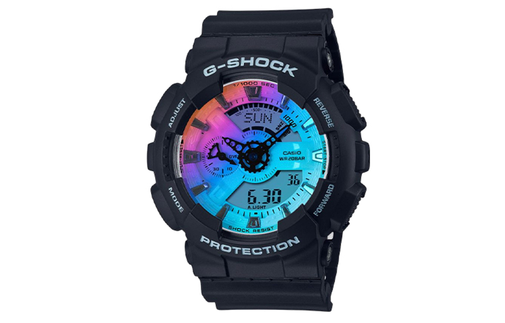 CASIO Men Liquid Crystal/Analog Dual Display Series 55mm Blue Watch GA-110SR-1ADR