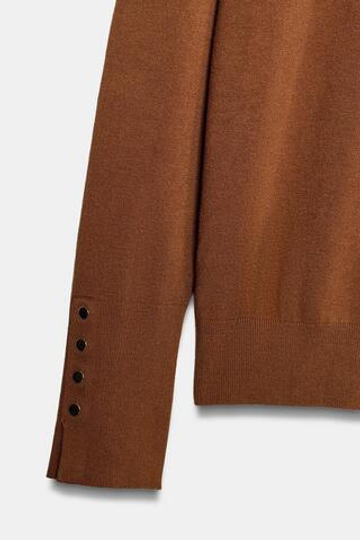 ZARA БАЗОВЫЙ СВИТЕР С ВЫСОКИМ ВОРОТНИКОМ, ЦВЕТ РЖАВЧИНЫ