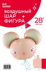 Шар (28''/71 см) Фигура, Милая мышка, Розовый, 1 шт. в уп.
