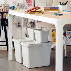 IKEA HÅLLBAR  (ИКЕА ХОЛЛБАР)  -  Контейнер с крышкой - светло-серый 3 л
