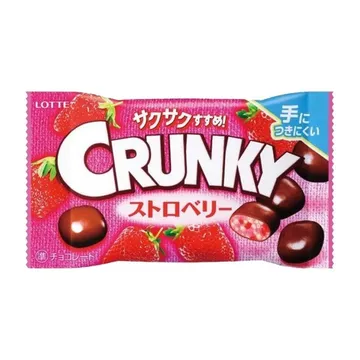 Шоколадное драже Lotte Crunky Strawberry с клубничной начинкой, 32 г (Япония) СКИДКА