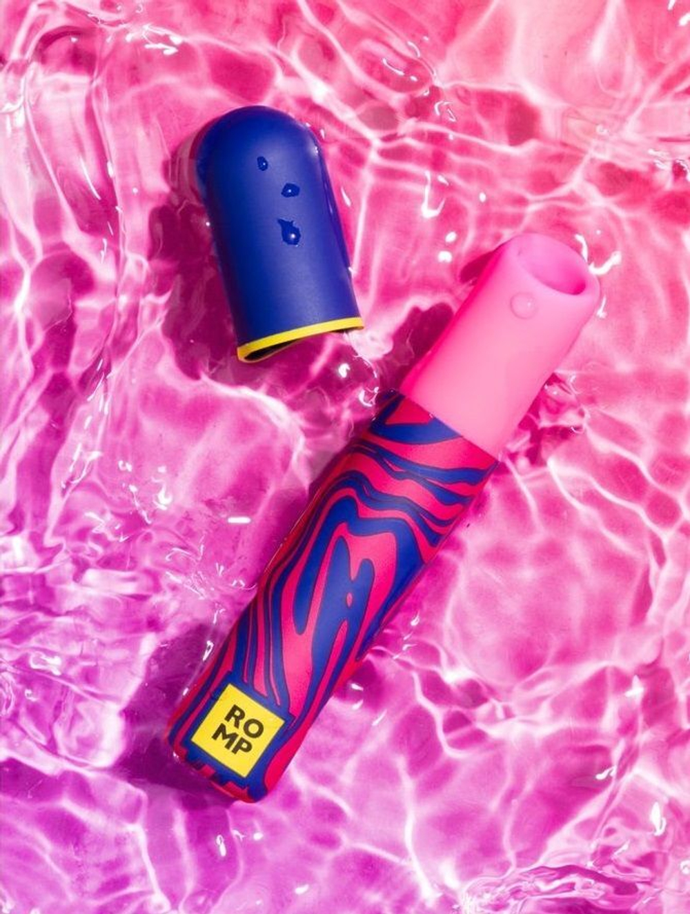 Яркий клиторальный вибратор Romp Lipstick (Цвет: синий с розовым)
