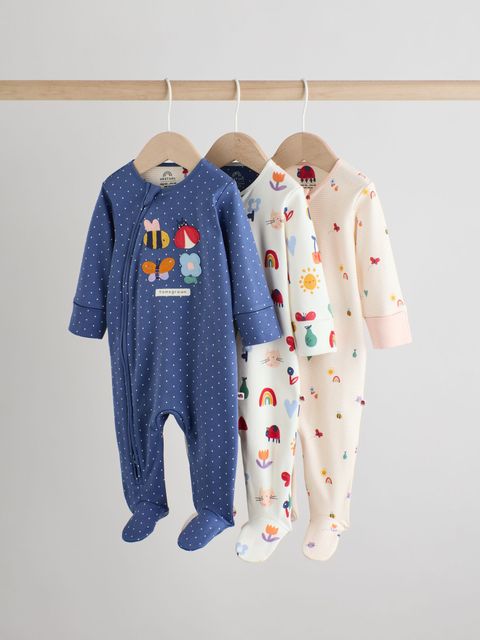 Комбинезон / Cлип для малышей Next AW2-293, 3 шт., Темно-синий, Молочный