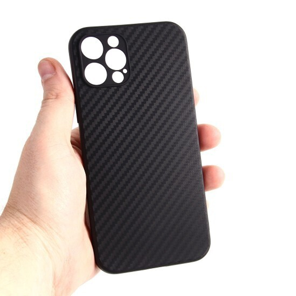 Чехол ТПУ карбон для iPhone 12 Pro, 011068 Черный