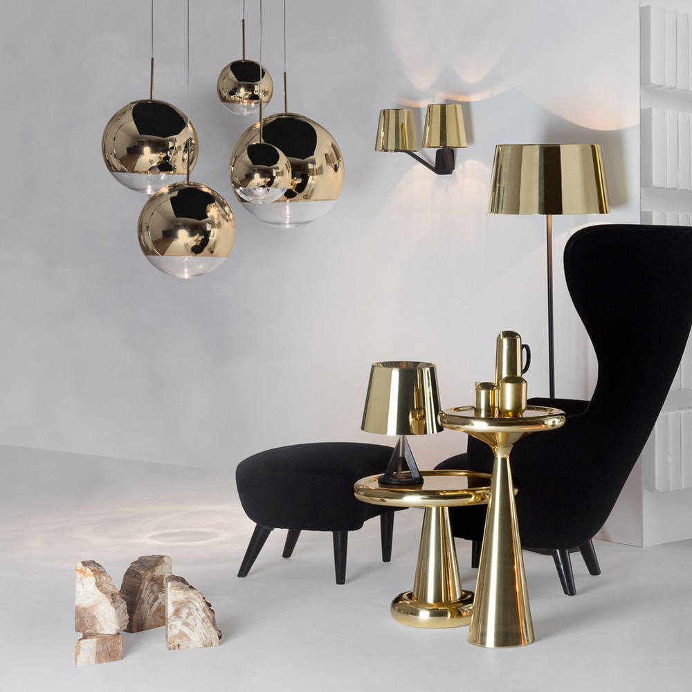 Подвесной дизайнерский светильник  Mirror Ball от Tom Dixon (золотой)
