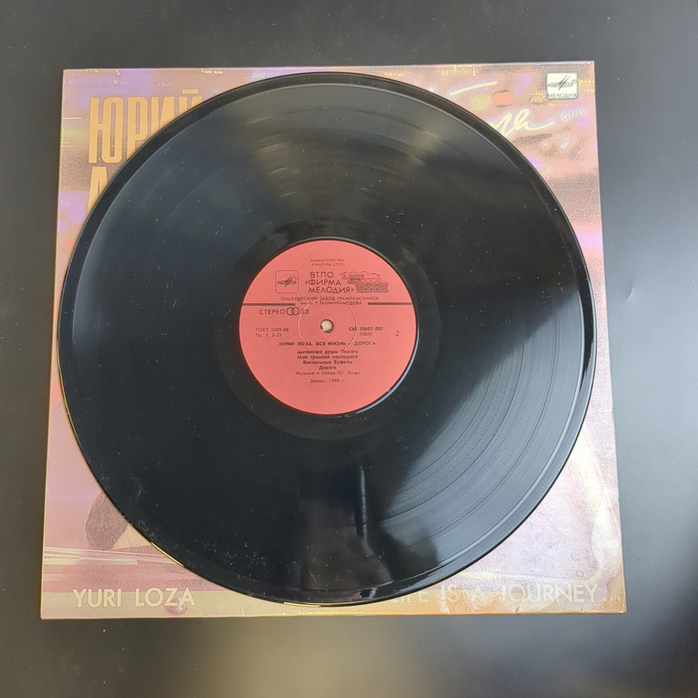 LP Юрий Лоза - Вся жизнь дорога . Виниловая пластинка 12 дюймов. Мелодия СССР 1990 год.