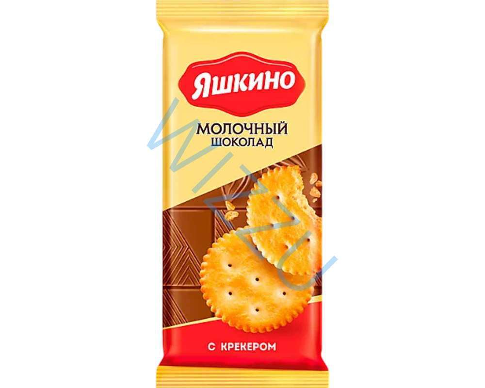 Шоколад Яшкино молочый с крекером рыбки 90 гр м/у