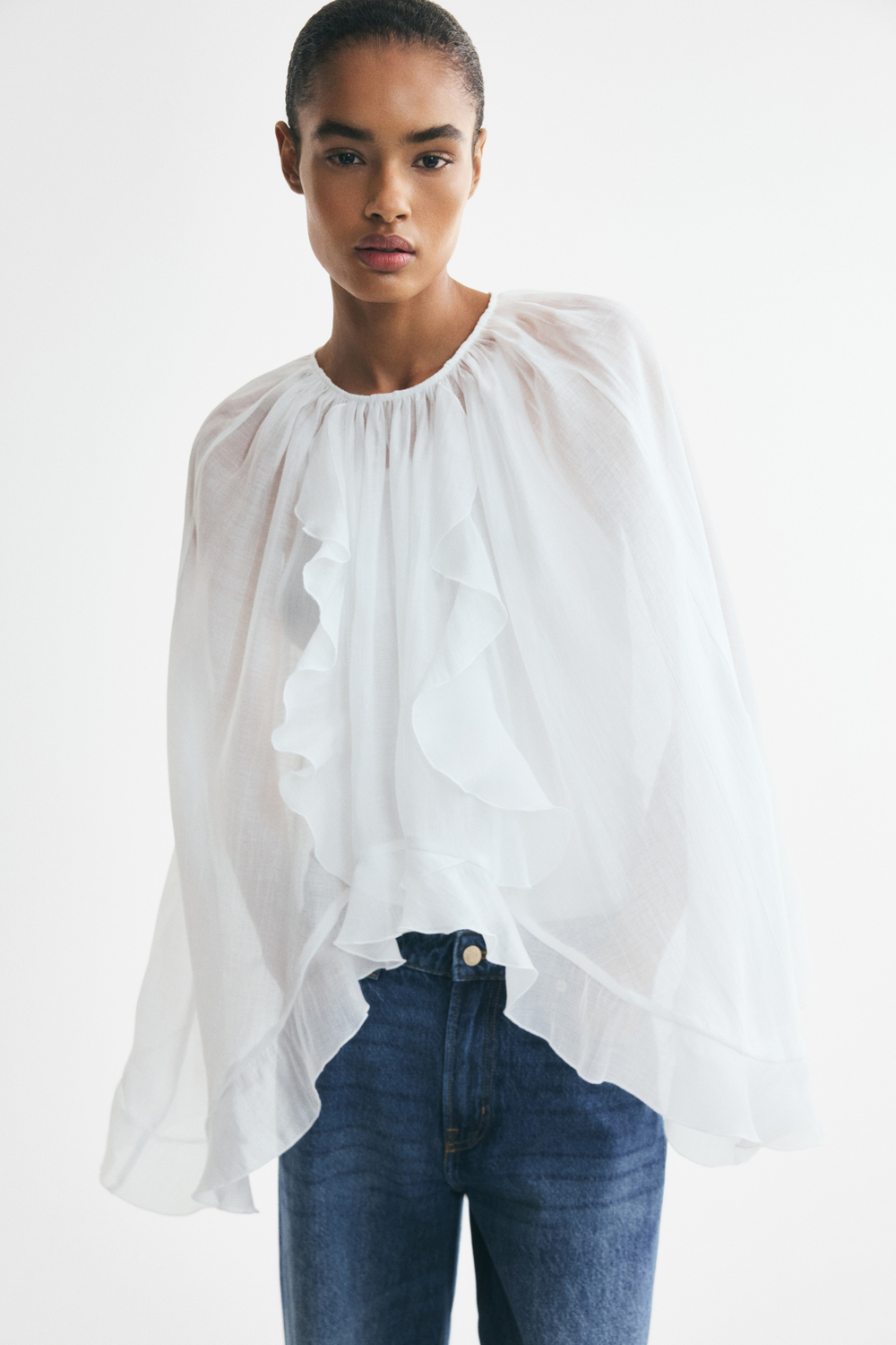 Блузка-накидка с оборками - H&M