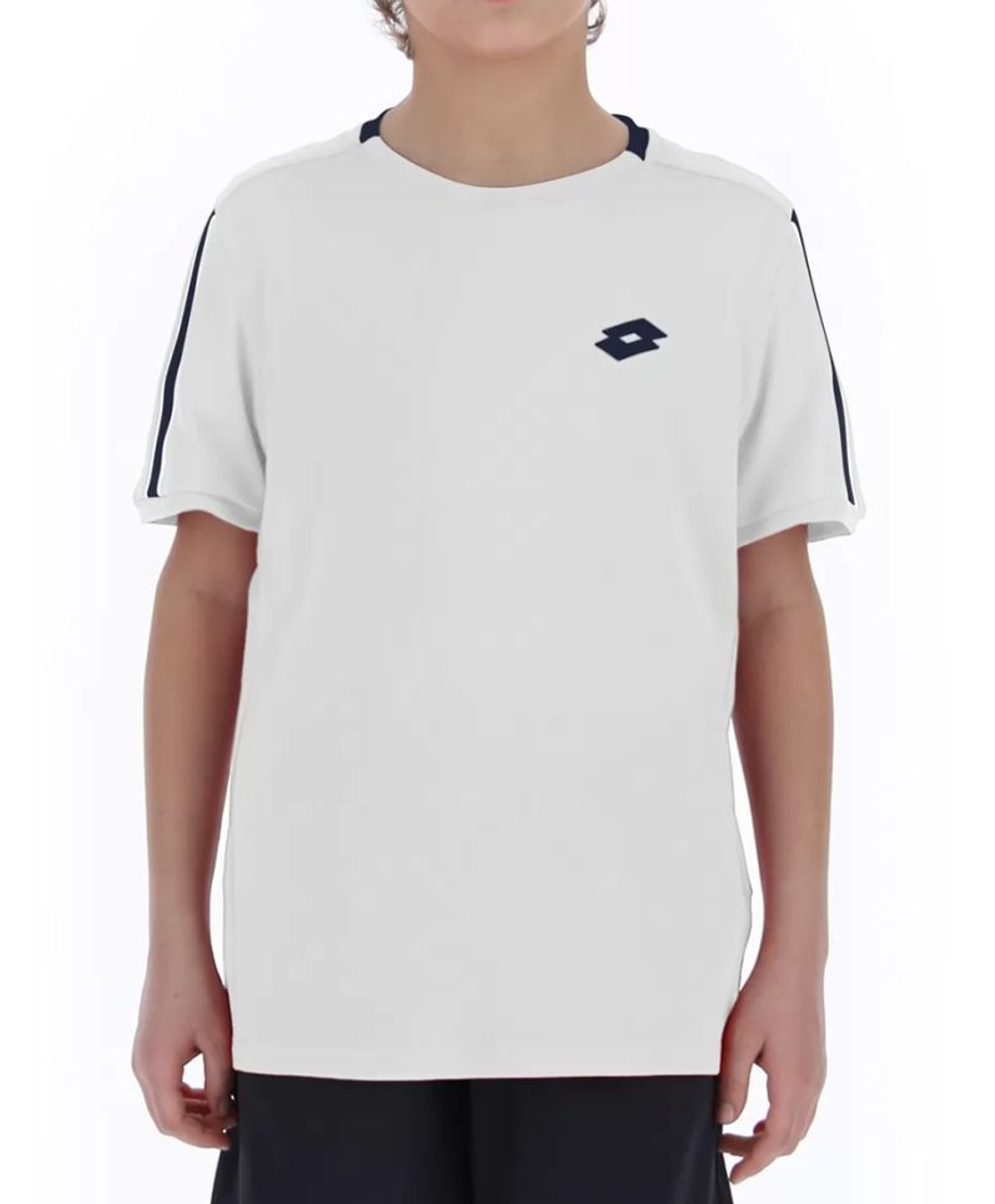 Футболка для мальчика теннисная Lotto Squadra B II Tee PL - bright white