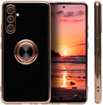 Стильный глянцевый чехол для SAMSUNG GALAXY A54 с кольцом-подставкой и бархатной подкладкой