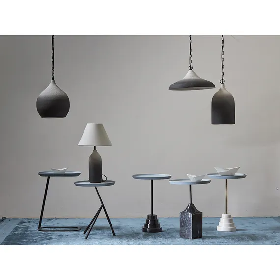 Столик кофейный Sustainable Collection, Ø38х53 см, серый, черный мрамор