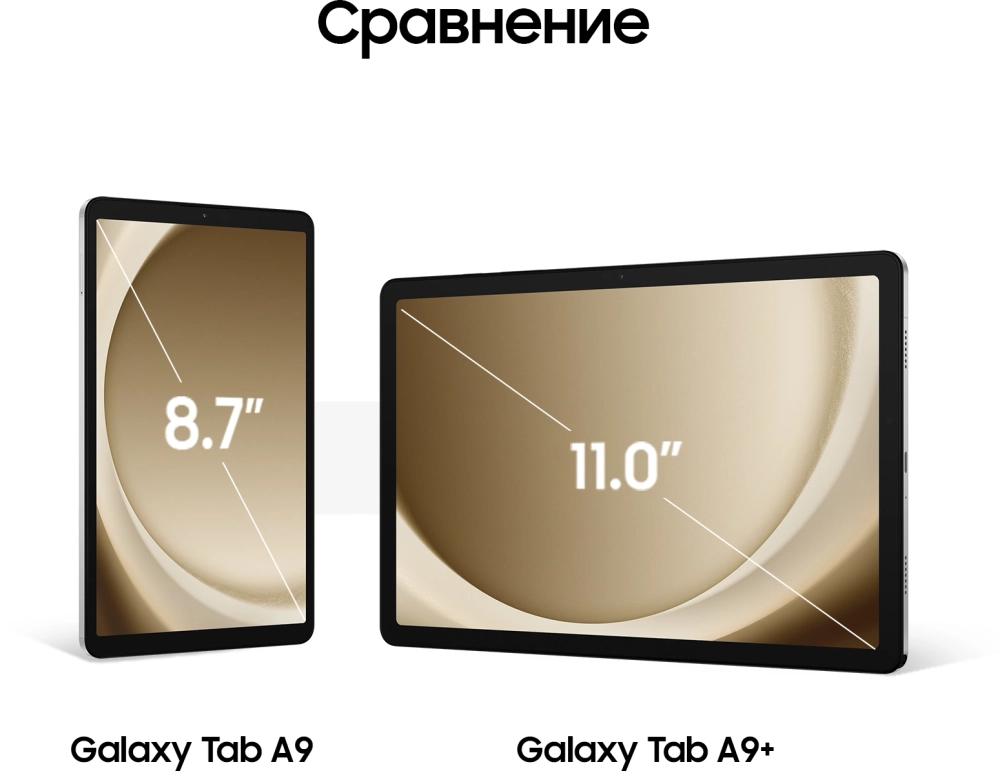 Планшет Samsung Galaxy Tab A9+ SM-X210 695 (2.2) 8C RAM4Gb ROM64Gb 11" LCD 1920x1200 Android 13 серебристый 8Mpix 5Mpix BT WiFi microSD 1Tb 7040mAh 7hr