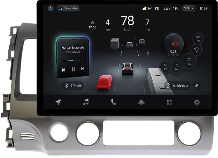 Магнитола для Honda Civic 8 4d 2005-2012 (левый руль, рамка 10) - Teyes CC4-PRO монитор 13" 2K QLED на Android 13, Быстрейшая, Snapdragon 778G, ИИ, CarPlay, DSP, 4G SIM-слот