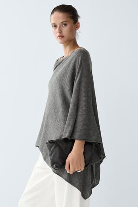 Massimo Dutti Накидка из тонкого трикотажа, серый