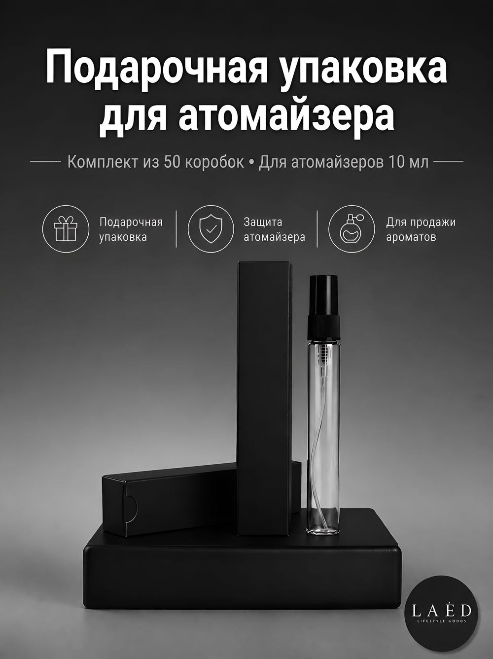 Коробка подарочная для атомайзера до 10 мл, упаковка для пробников духов и парфюмерии, 5 шт