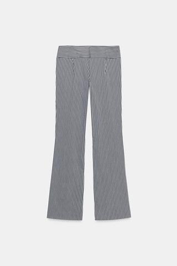 ZARA БРЮКИ FLARE В ПОЛОСКУ, ЧЕРНЫЙ/БЕЛЫЙ
