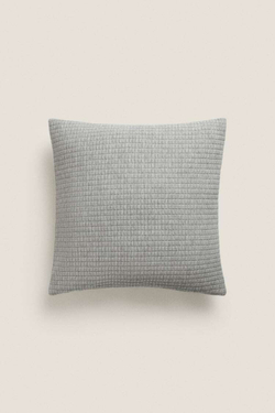 ZARA HOME ЧЕХОЛ НА ПОДУШКУ В КЛЕТКУ, СЕРЫЙ