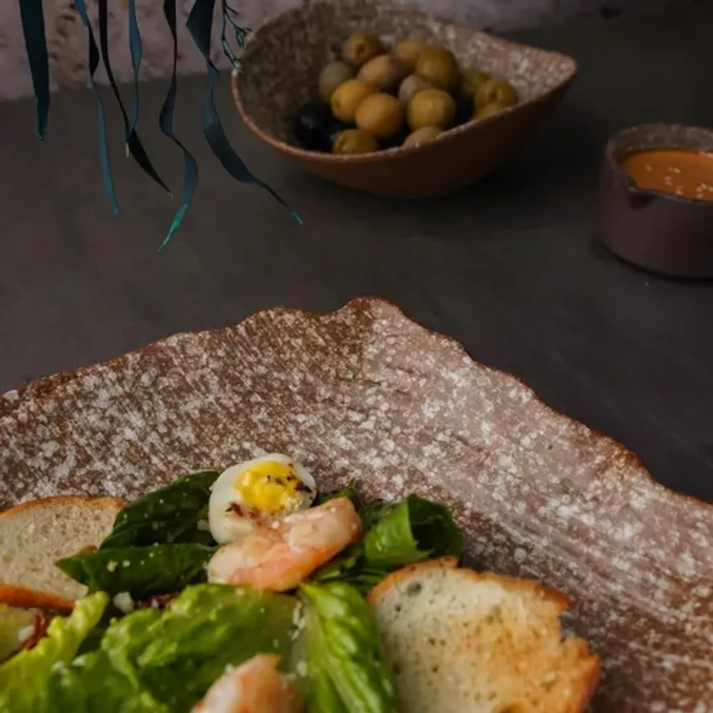 Блюдо прямоугольное 26*20 см h4,3 см Brown Crush Untouched Taiga P.L. Proff Cuisine [1]