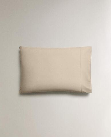 ZARA HOME НАВОЛОЧКА ИЗ ХЛОПКА ПЕРКАЛЬ (300 НИТЕЙ), БЕЖЕВЫЙ