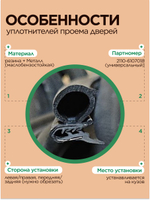 Уплотнители проема дверей подходит на а/м ВАЗ-2110, 2111, 2112.