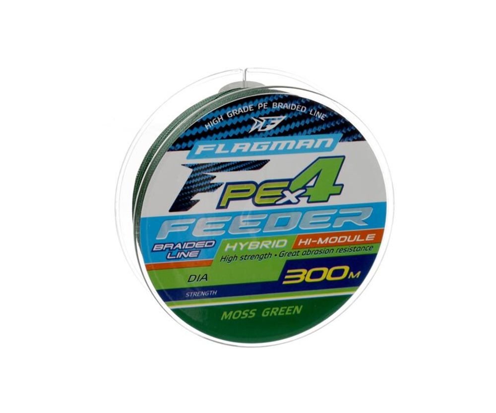 FLAGMAN Шнур PE Hybrid F4 Feeder 300м Moss Green 0,16мм 9,1кг 20lb