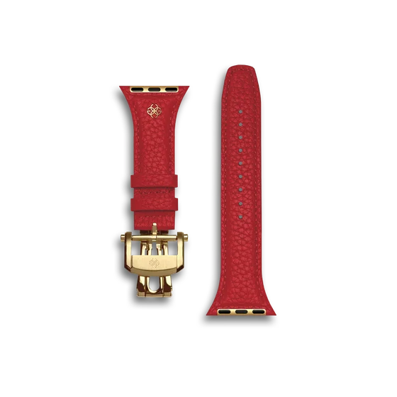 Ремешок для Apple Watch 42/41/40 - Зернистая кожа - Красный