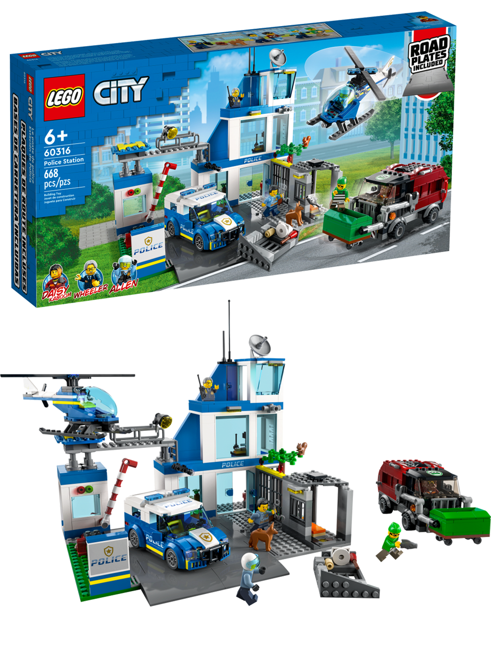 Конструктор Лего Сити Полицейский участок | LEGO City Police Station 60316, детализированный набор 668 деталей (6+)
