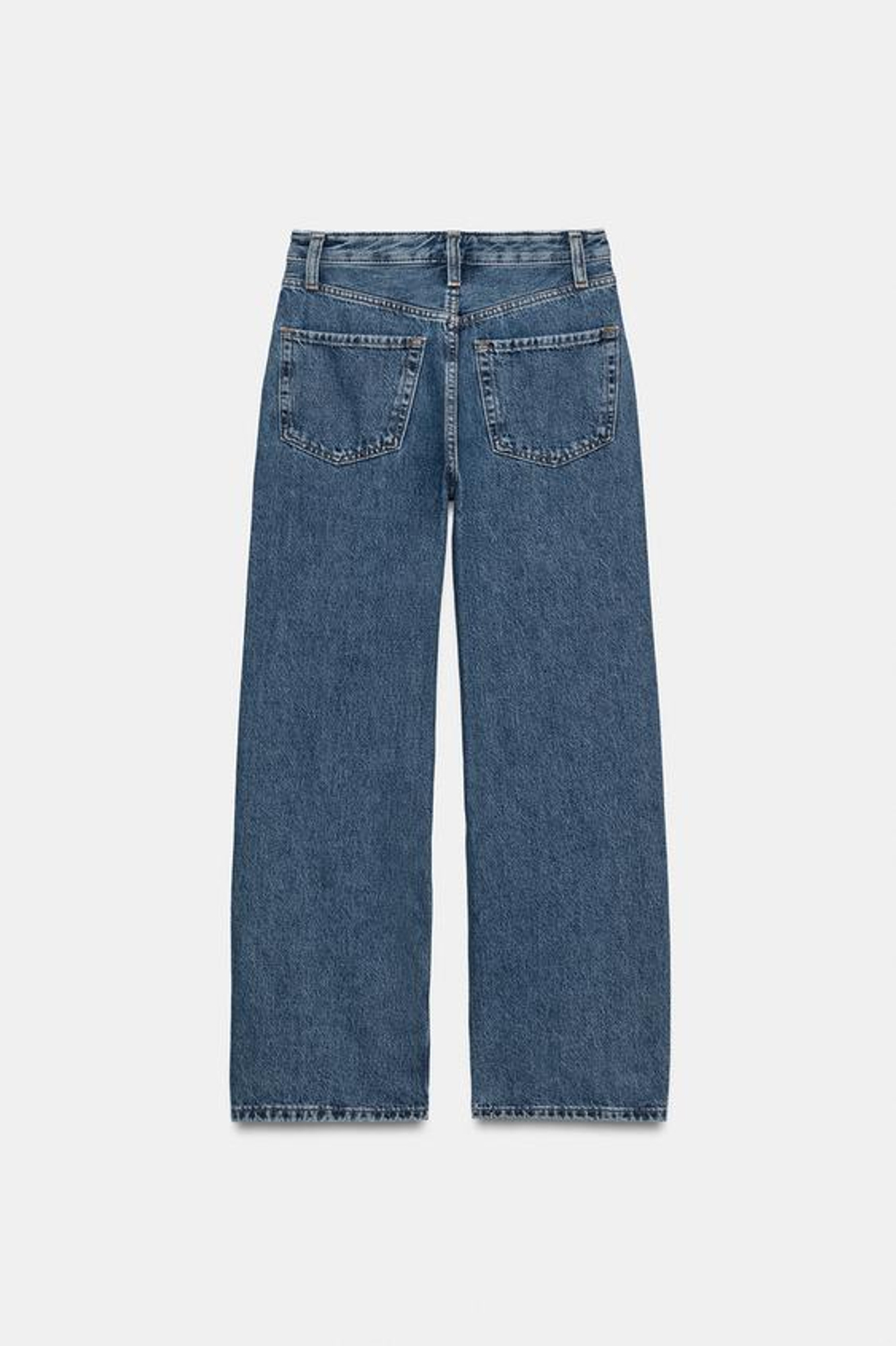 ZARA ДЖИНСЫ STRAIGHT FIT С ВЫСОКОЙ ПОСАДКОЙ — ZW COLLECTION, ВЫЦВЕТШИЙ СИНИЙ
