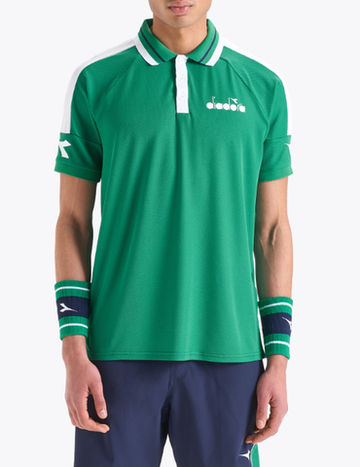 Мужское теннисное поло Diadora SS Polo Icon - зеленый