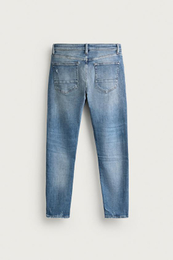 ZARA ДЖИНСЫ SKINNY FIT С РАЗРЕЗАМИ, СИНИЙ