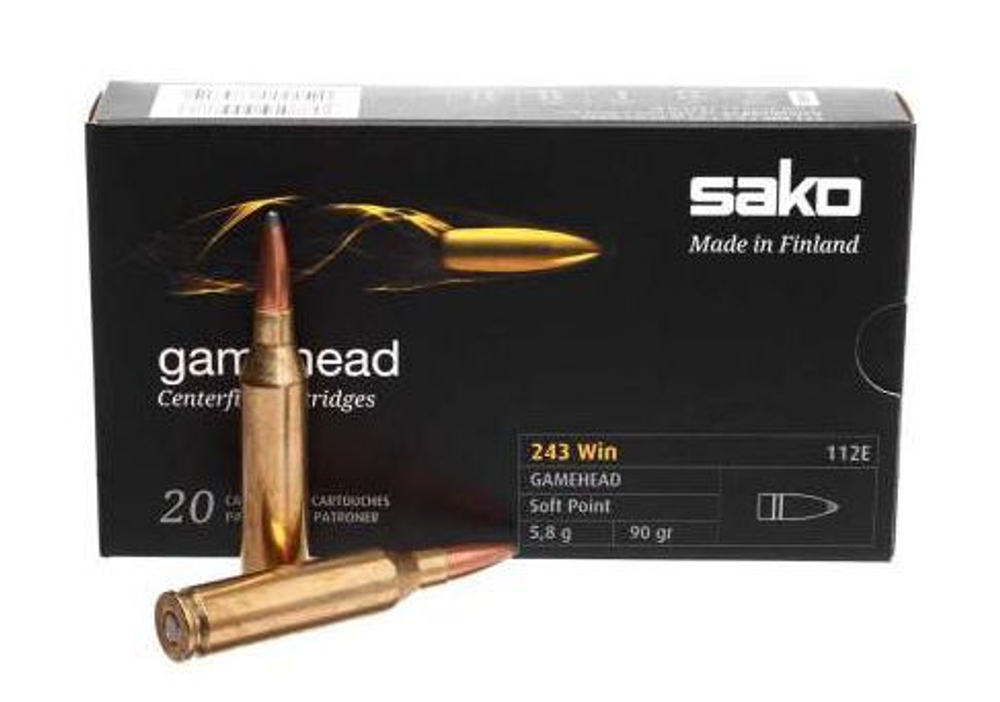 Патрон .243 Win Sako SP Gamehead, 5,8гр./90gr.
