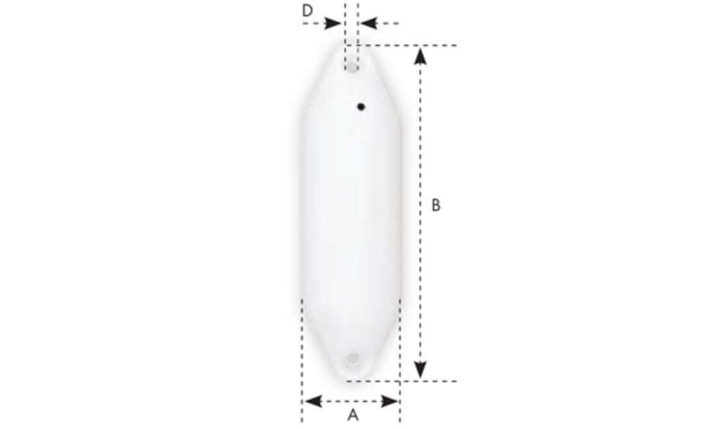 Кранец из ПВХ Lalizas Ocean U1, 12 x 40 см,белый
