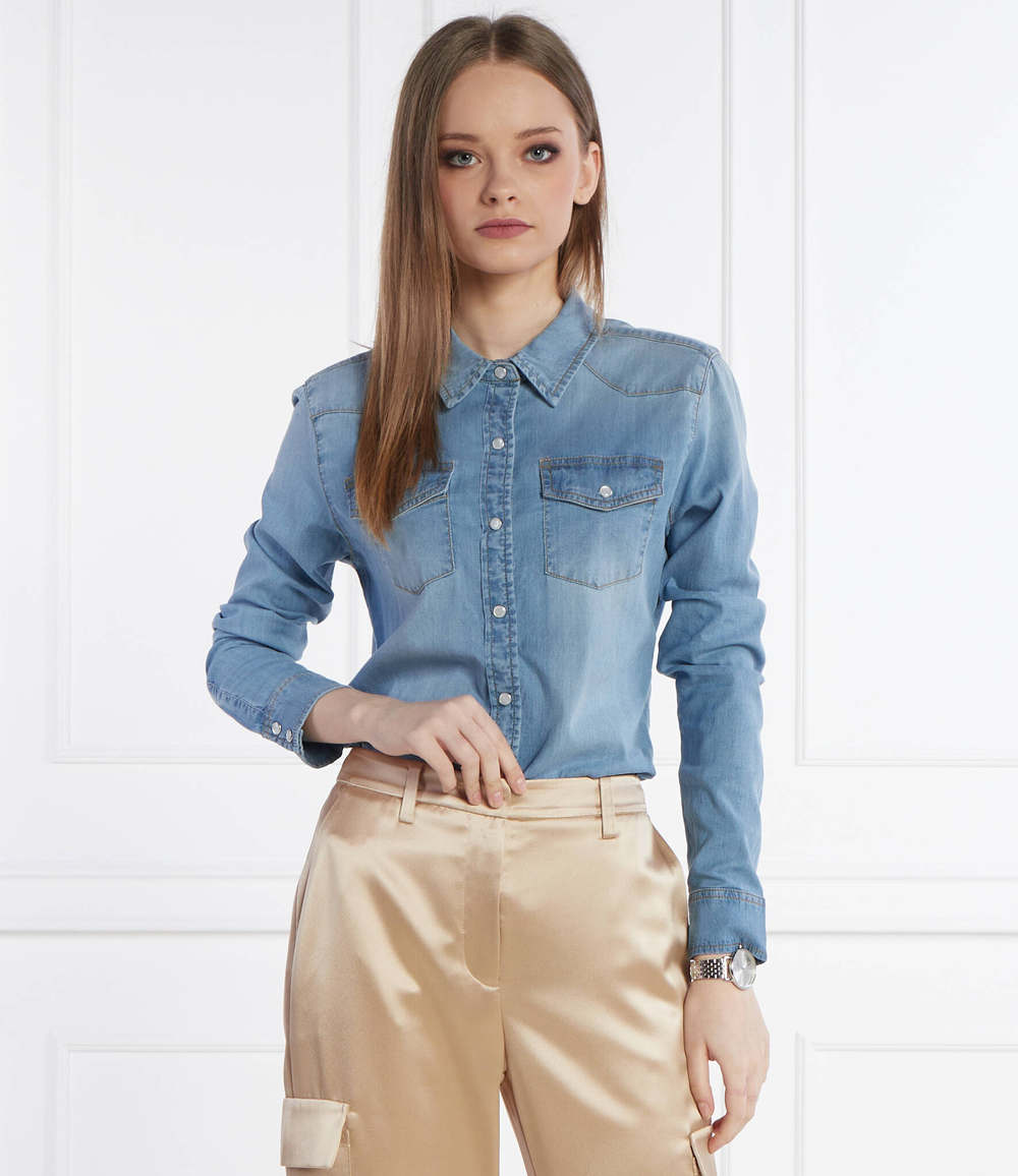 Джинсовая рубашка GUESS - голубой(W2GH75 D4NA1)