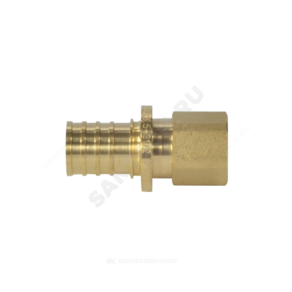 Муфта для PE-X труб аксиальная латунь Дн 25х1/2" ВР РОС