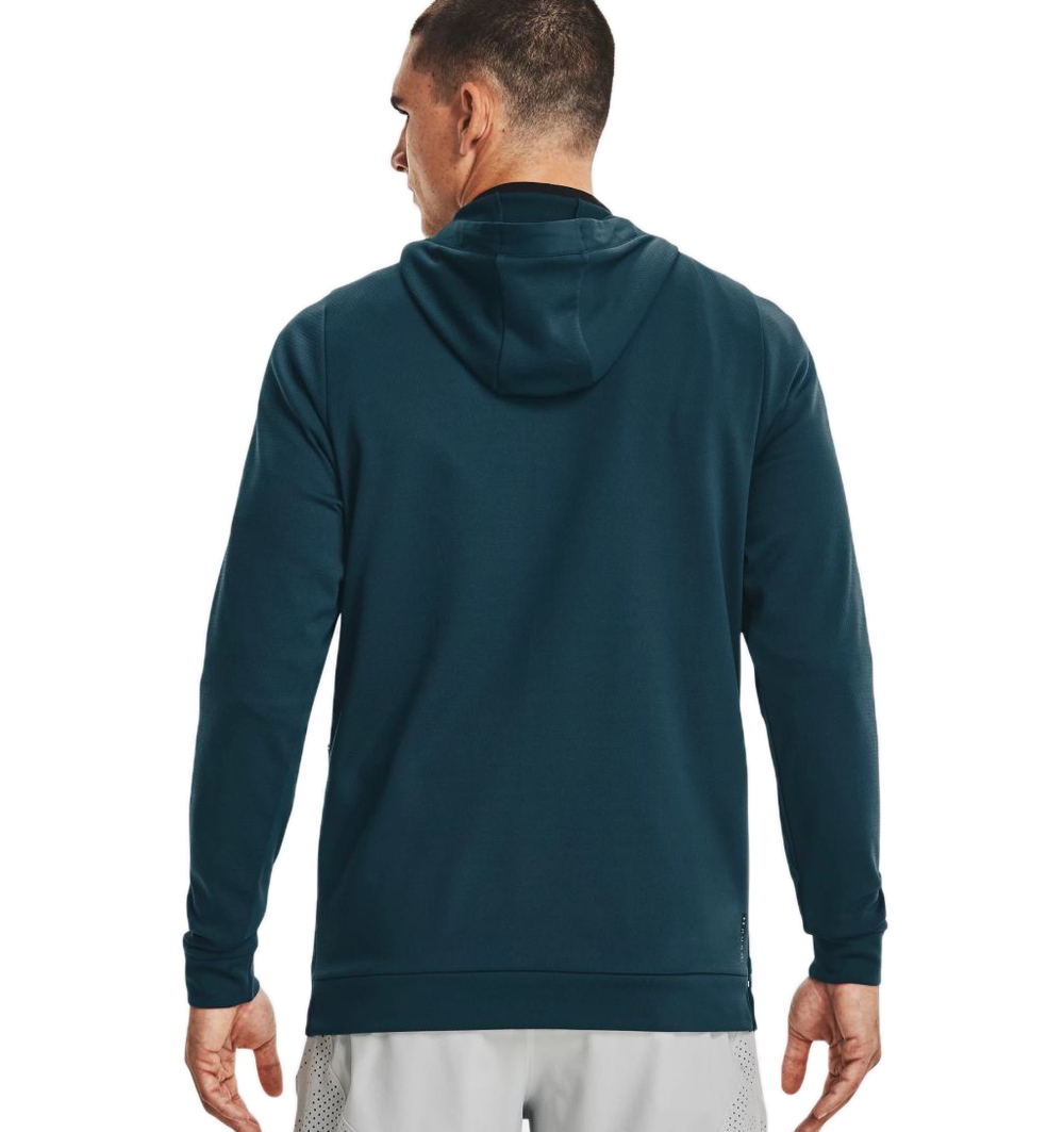 Мужская теннисная кофта Under Armour Rush Warm-Up Full-Zip Hoodie - blue note/black