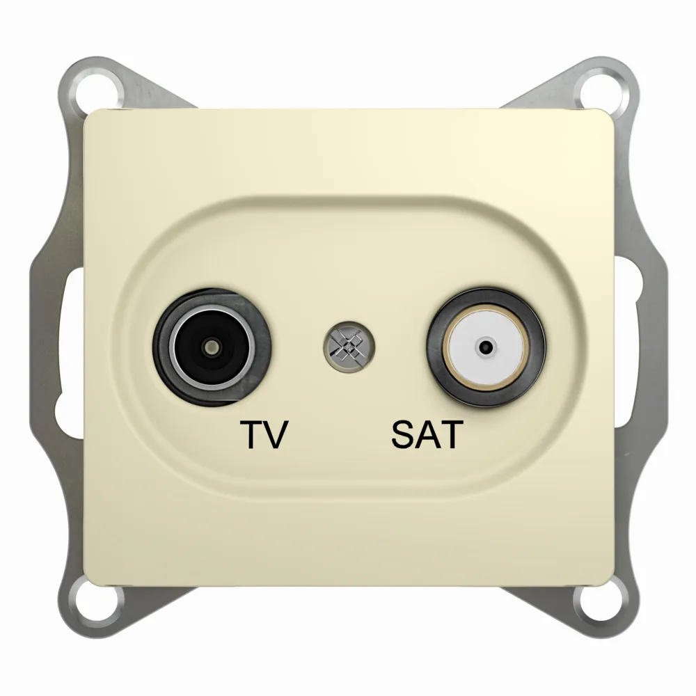 GLOSSA TV-SAT РОЗЕТКА проходная 4дБ, механизм, БЕЖЕВЫЙ
