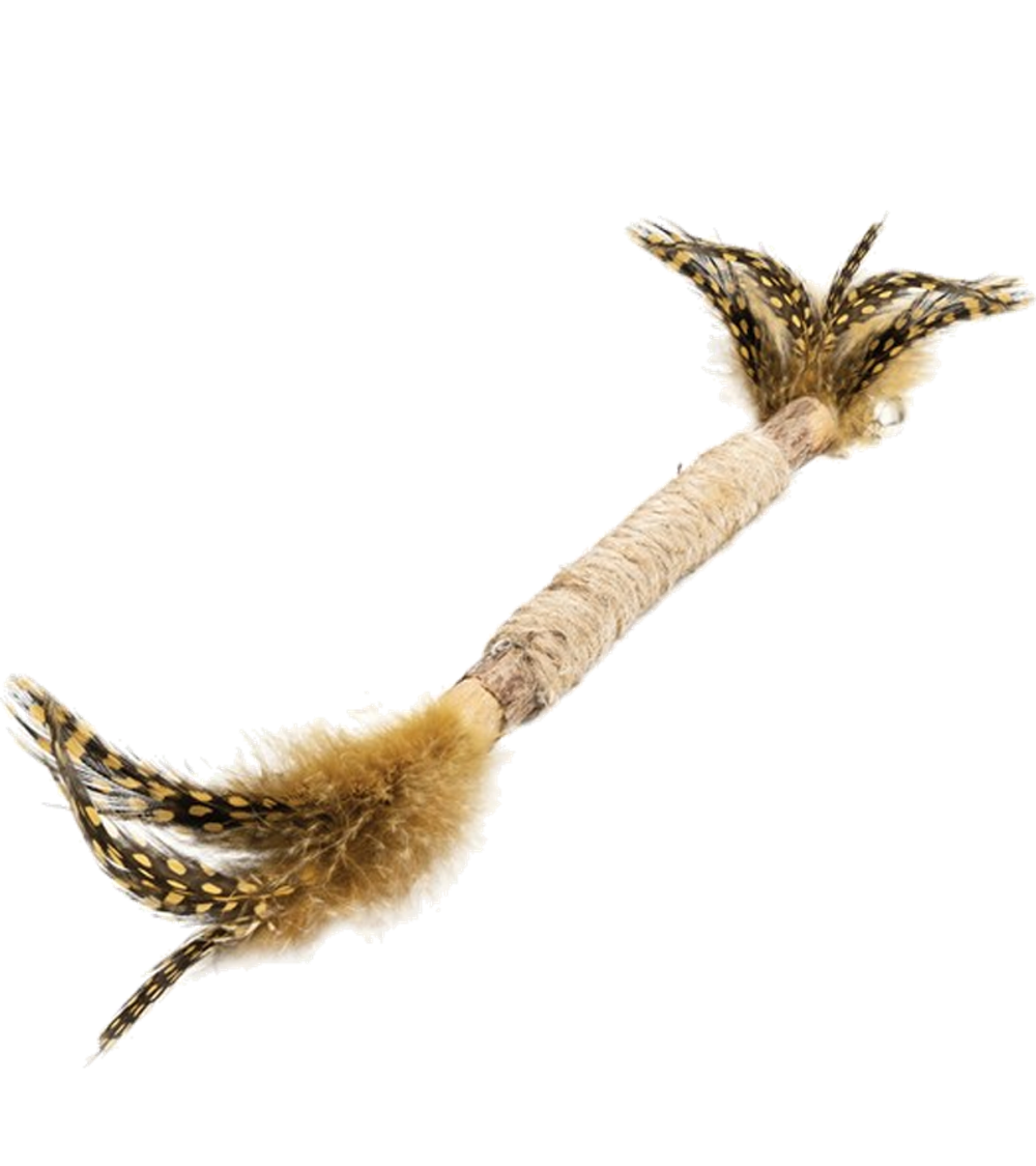 Игрушка для кошек из мататаби "Палочка с перьями", 120/260мм, серия Natural, Triol