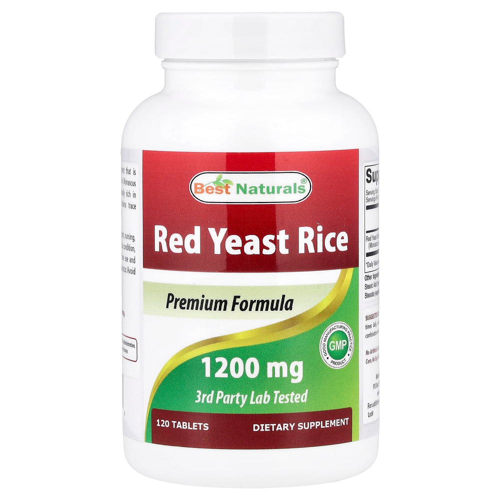 Best Naturals, красный ферментированный рис, 1200 мг, 120 таблеток