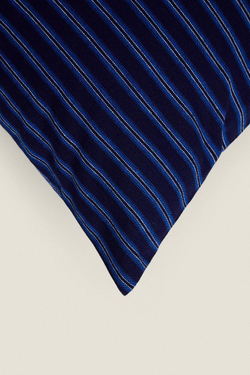 ZARA HOME ЧЕХОЛ НА ПОДУШКУ С КОНТРАСТНОЙ ПОЛОСКОЙ, СИНИЙ
