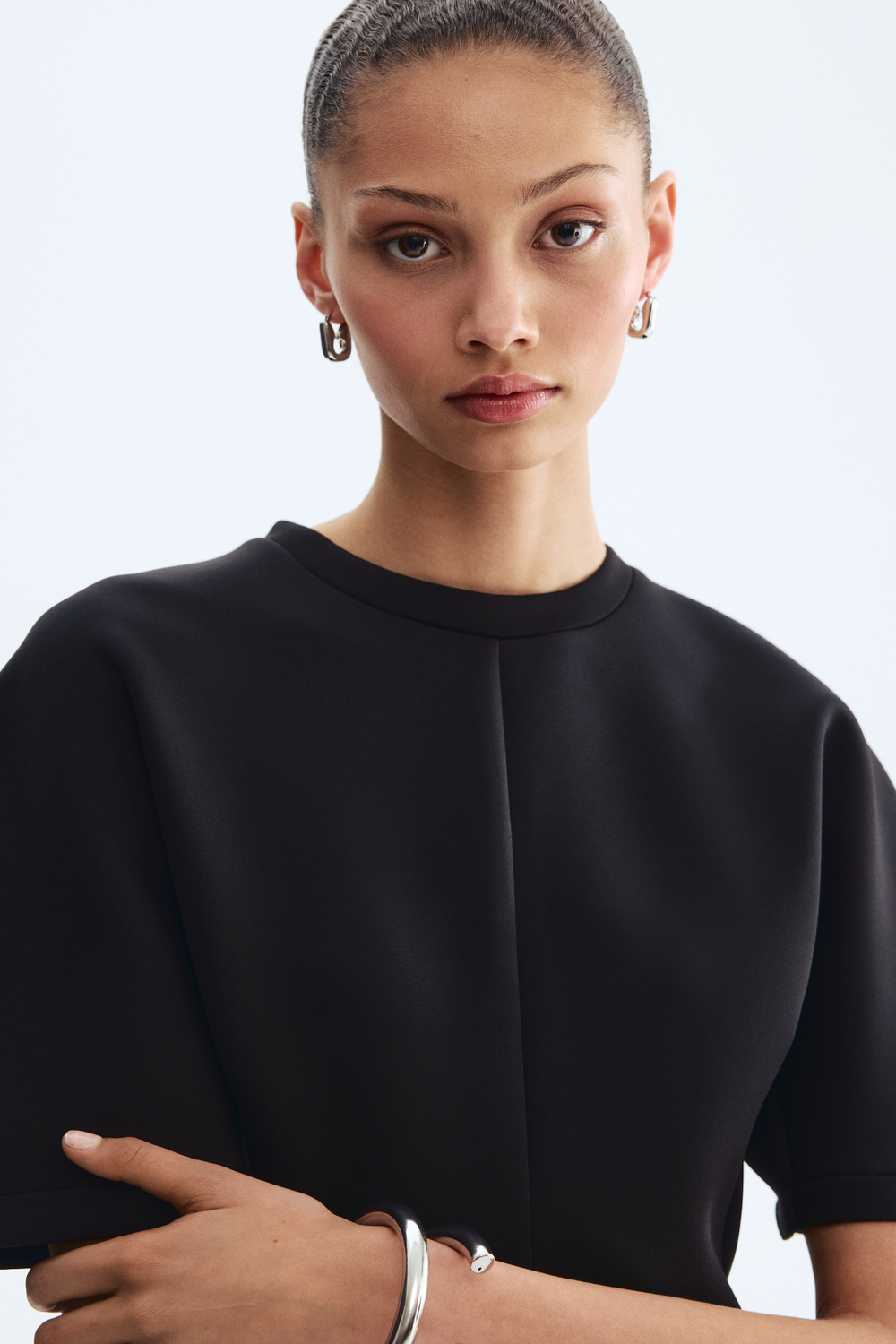 Топ из скубы с пеплумом - H&M