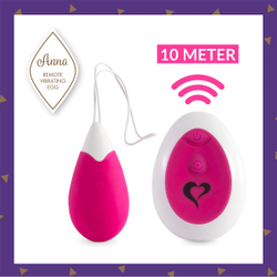 Вибромассажер в форме капли на радиоуправлении Anna Vibrating Egg розовый
