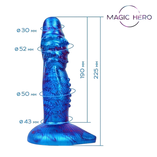 Синий фантазийный фаллоимитатор 22,5см Bior Toys Magic Hero MH-13036
