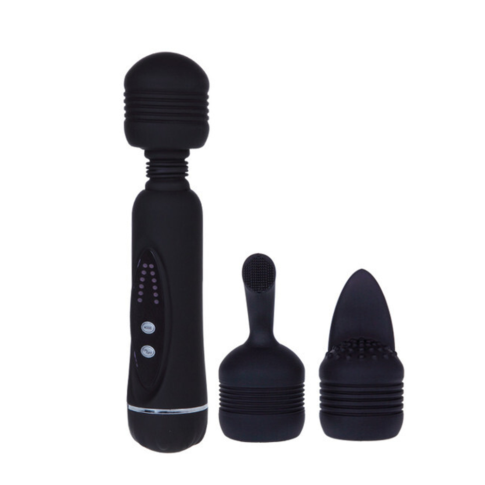 Вибромассажер Magical Massager c дополнительными насадкам (12 режимов) (Цвет: черный)