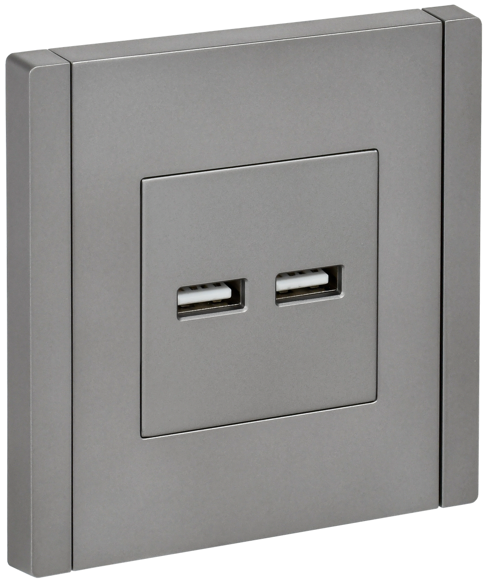 FORTE&PIANO Розетка USB A+A 3,1А FP549 сталь IEK