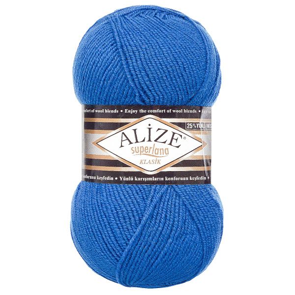 Пряжа Alize (Ализе) Superlana klasik / уп.5 мот. по 100 г, 280м, 141 василек A