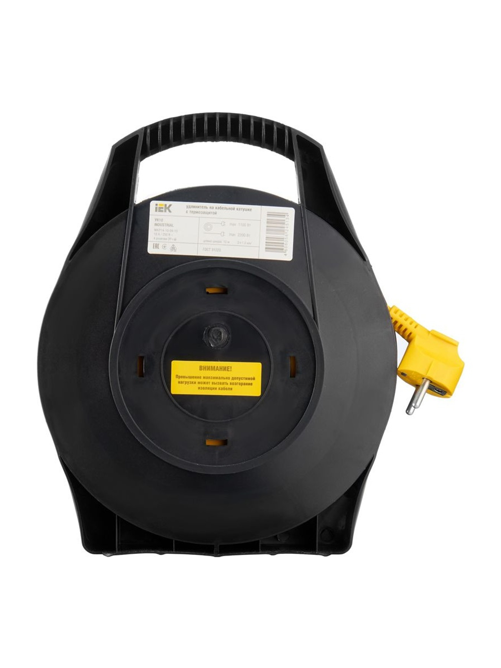 Удлинитель на катушке 4х10м с заземл. 10А IP20 Industrial УК10 3х1 термозащита IEK WKP14-10-04-10