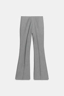 ZARA БРЮКИ FLARE С ЗАНИЖЕННОЙ ТАЛИЕЙ, МЯГКИЙ СЕРЫЙ