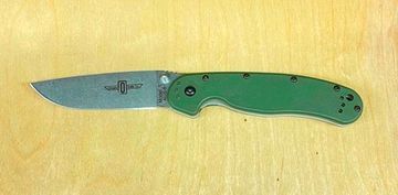 Складной нож Ontario RAT 1 FOLDER ONT/8880GR c клинком из стали AUS-8A, рукоять GRN